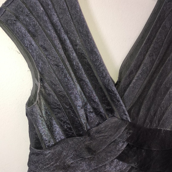 Adrianna Papell 2 Piece Formal Dress Top and Full Length Skirt Grey Metallic - Picture 3 of 13